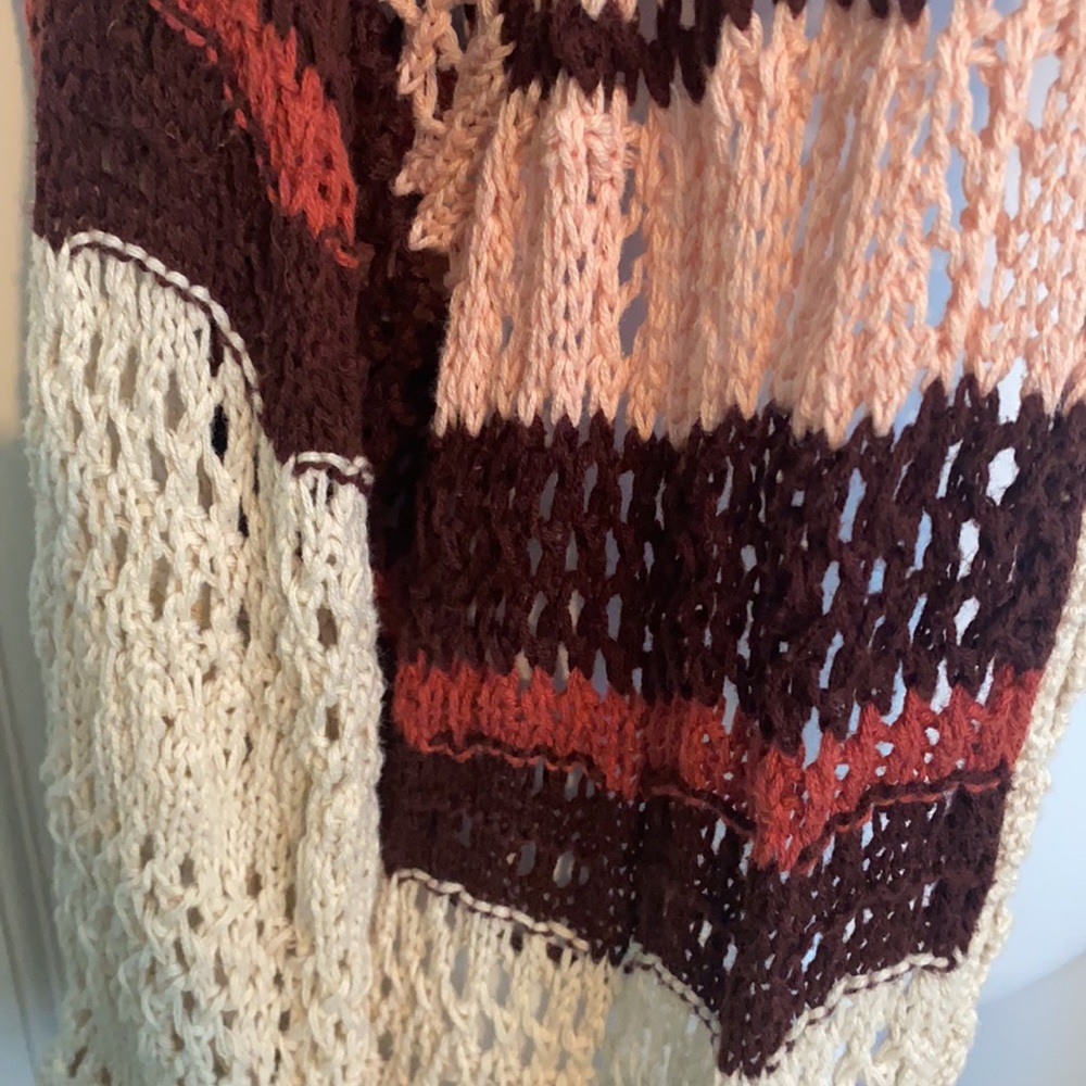 Torrid ivory multi striped crochet cardigan - Picture 4 of 8